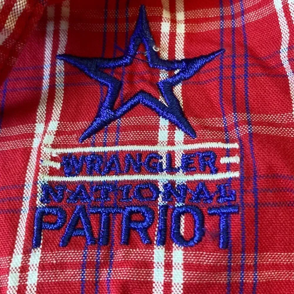 Wrangler National Patriot Red/White/Blue stars button pearl snap shirt - Picture 8 of 10